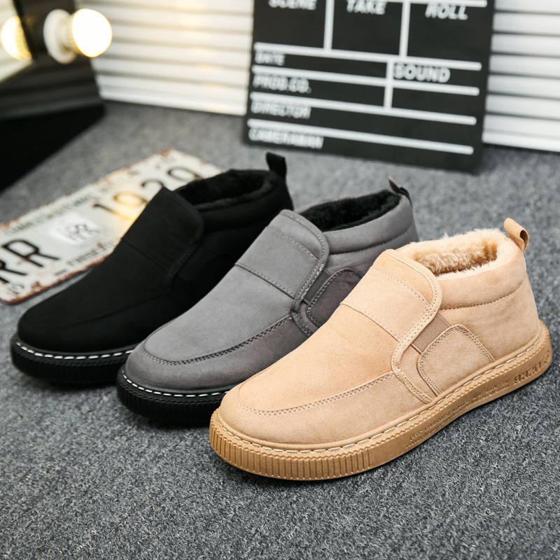Men Cotton Ankle Autumn Plush Warm Slip-on Mens Loafers Shoes for Home 2021 New Arrivals Low Top Winter Snow Boots 2e99 s