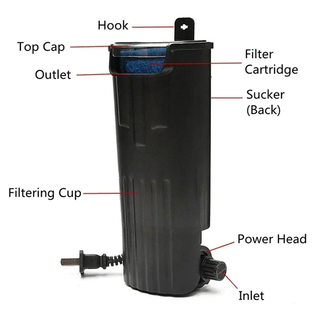 Aquarium Filter 5W Low Water Reptile Filter Plastic Clean Water Pump Turtle Tank Powerful Filtration Water Pump
