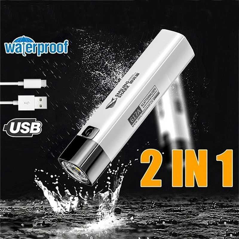 Portable Mini Flashlight LED Ultra Bright Flashlight Searchlight Portable USB Charging Emergency Light Outdoor Camping Light W240902