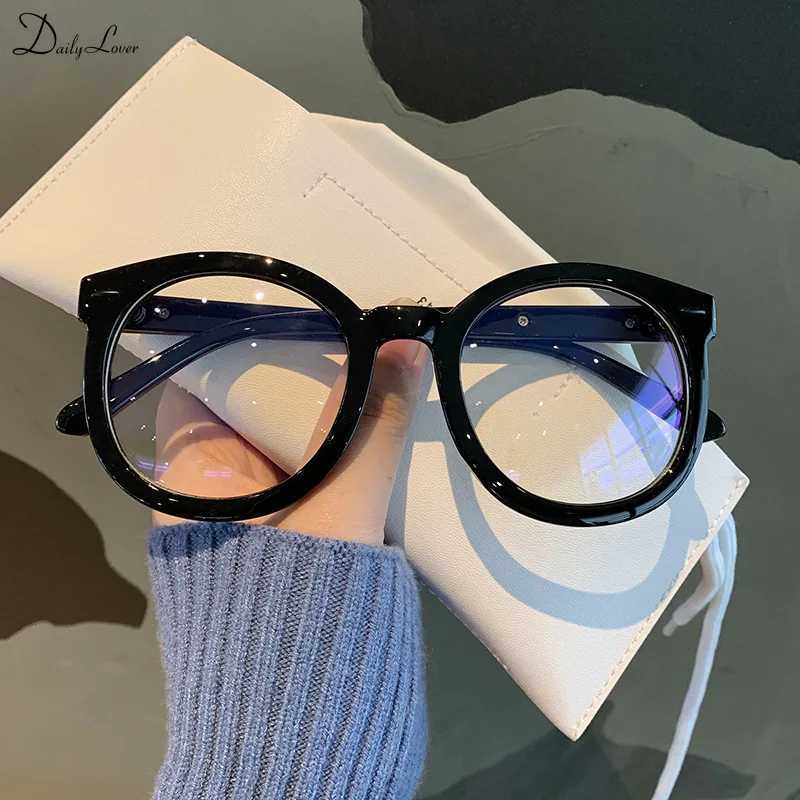 Retro round large frame regular glasses candy colored thick frame glasses mens fashion blue light blocking glasses M240902