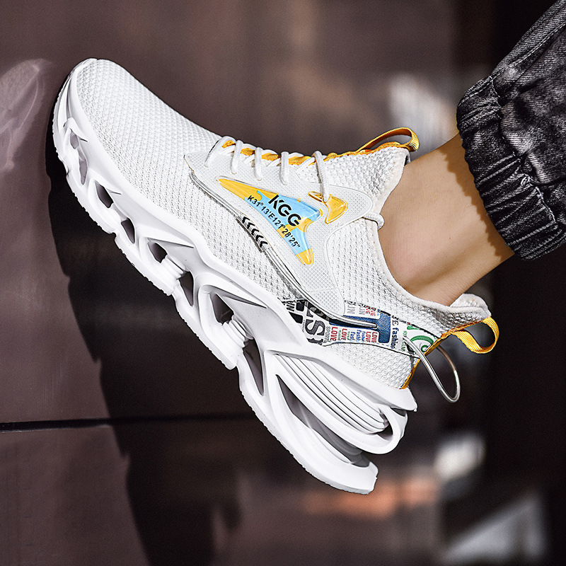 2022 Spring New Spot Fashion Blade Shoes Flying Woven Breathable Trend Men's Shoes Outdoor Casual Thick-soled Sneakers