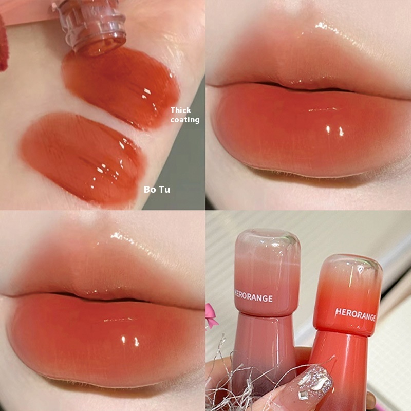 HERORANGE Lip Gloss with lasting color moisture retention, not easy stick to cup water and mirror finish lip gloss