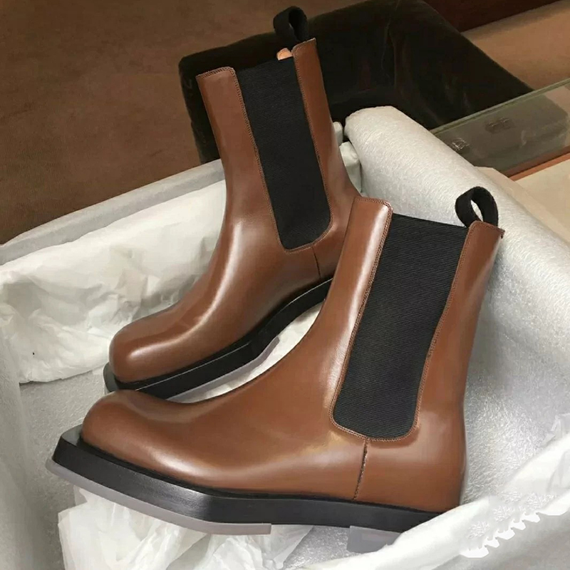 Ankle Fashion Women Autumn Casual Female leather Booties Punk Gothic Shoes Platform Short Leather Combat Boots 4419