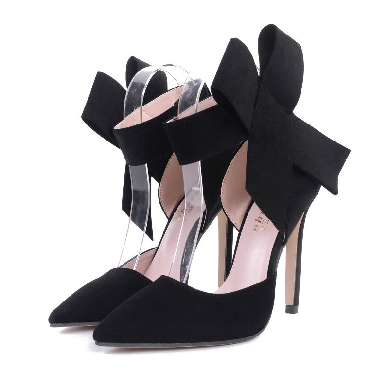New spring summer fashion sexy big bow pointed toe high heels sandals shoes woman ladies wedding party pumps dress shoe 885 f119