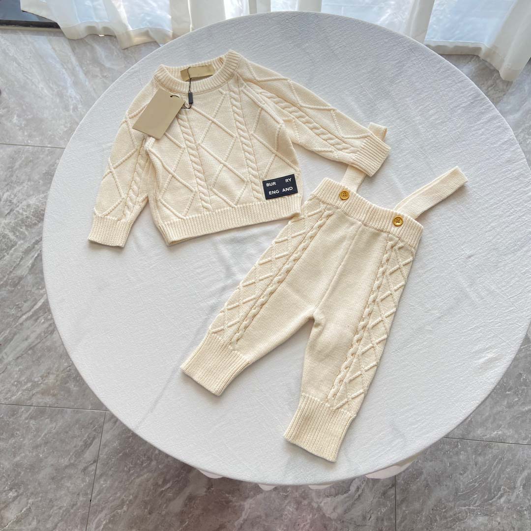 Designer Girls Boys Sweater Sets Luxury Newborn Sweater Brand Kids Clothing Sweater Trousers Set -12 High Quality Kids Clothing Size 65-100 DYD2409028