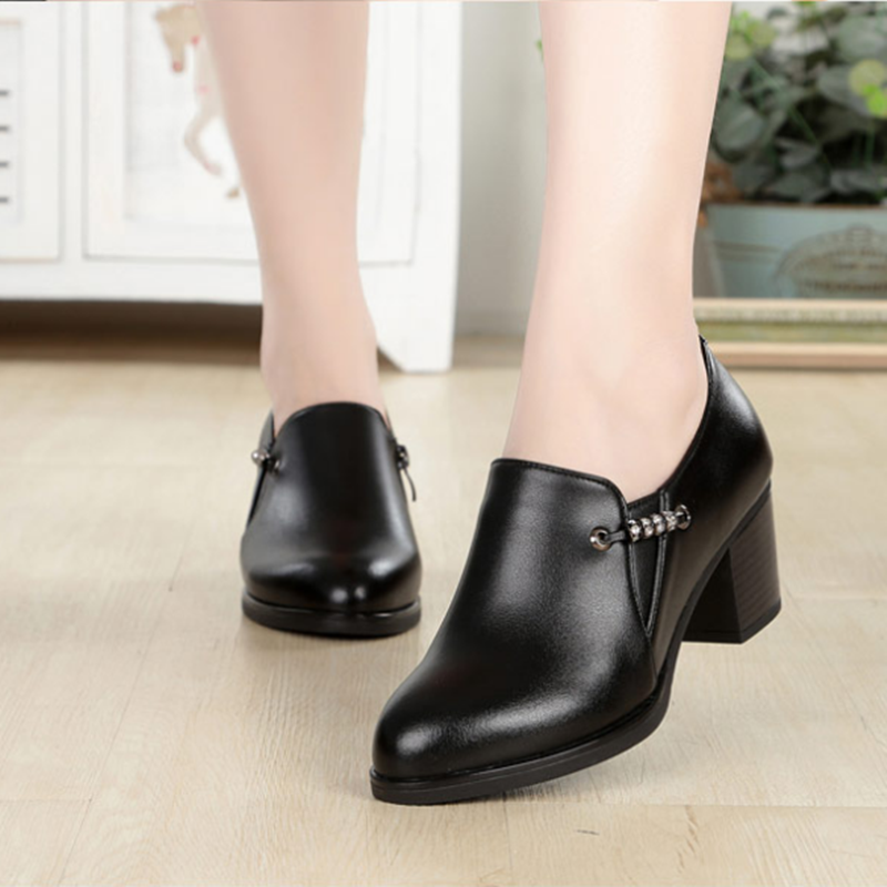 AIYUQI 2024 Autumn Genuine Leather Women Office Shoes High-heeled Sexy Women Dress Shoes Big Size Women Party Shoes