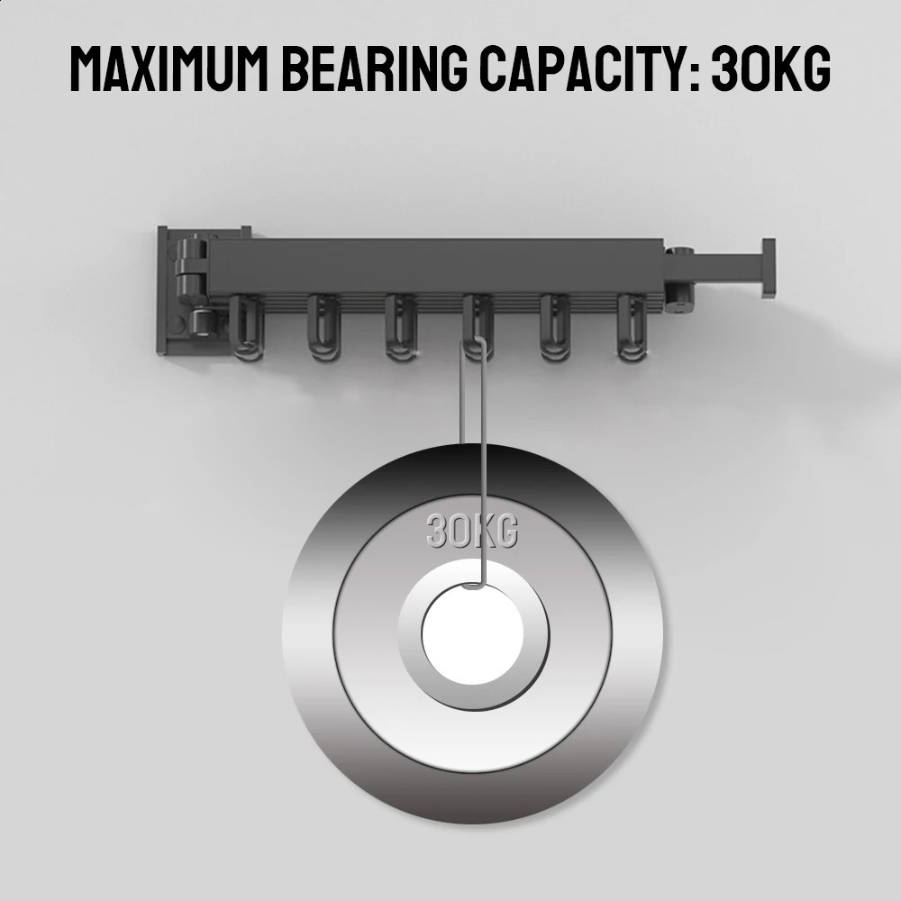 Aluminum Retractable Indoor and Outdoor Wall Mount Folding Clothes Hanger Space Saving Cloth Drying Rack 240902