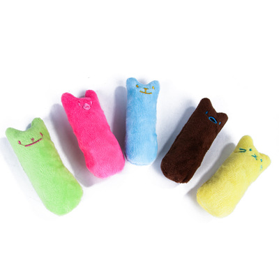New Teeth Grinding Caip Toys Funny Interactive Plush Pet Kitten Chewing Vocal Toy Claws Thumb Bite Cat mint For Cats