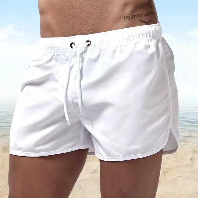 2024 New Summer Mens Swimwear Shorts Brand Beachwear Sexy Swim Trunks Men Swimsuit Low Waist Breathable Beach Wear Surf S-3XL W250214