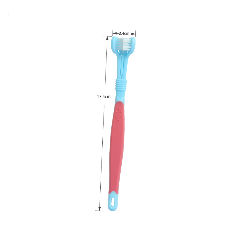 Pet Toothbrush Three-Head Toothbrush Multi-angle Cleaning Addition Bad Breath Tartar Teeth Care Dog Cat Cleaning Mouth