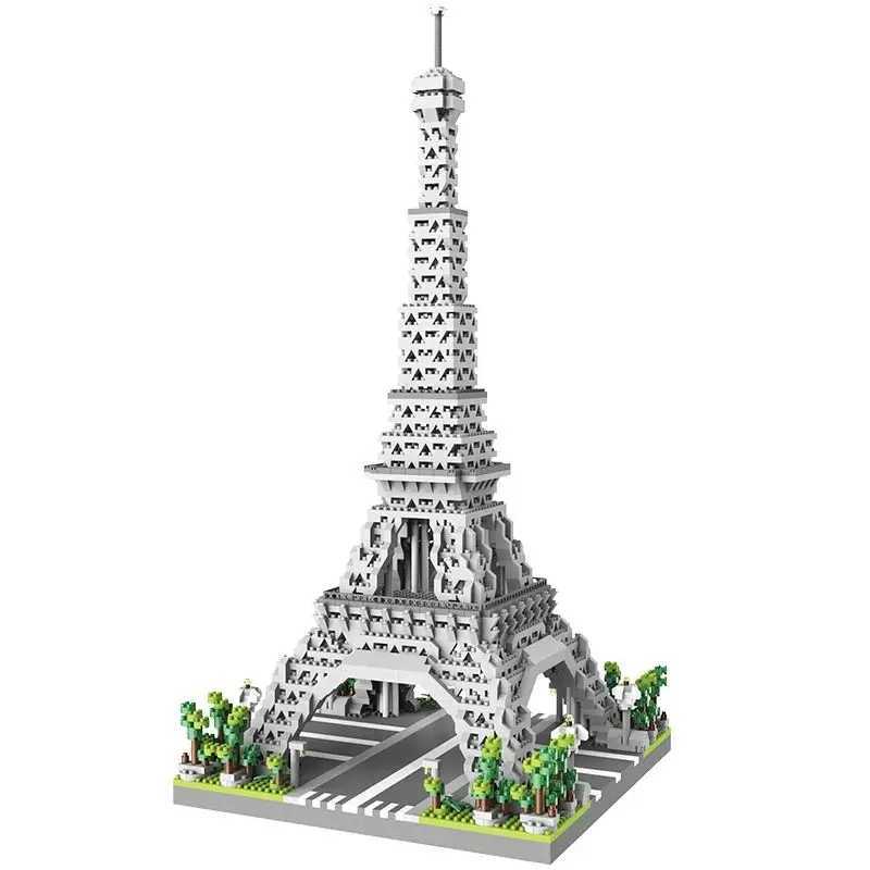 MOC Paris Tower Street View Building Blocks Mini Diamond Small Particle Assembly Building Blocks Decorative Toys W240828