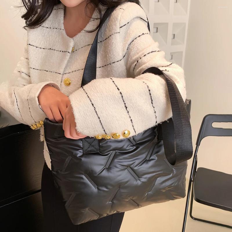 Free Shipping Totes Women Tote Handbag Large Capacity Puffer Casual Bag Solid Color Soft Lightweight Shiny For Female Outdoor Shopping