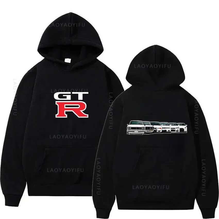The first D GTR Skyline R34 pulley new hoodie and sweatshirt; Y2K Mens Autumn Basic Hoodie W250408