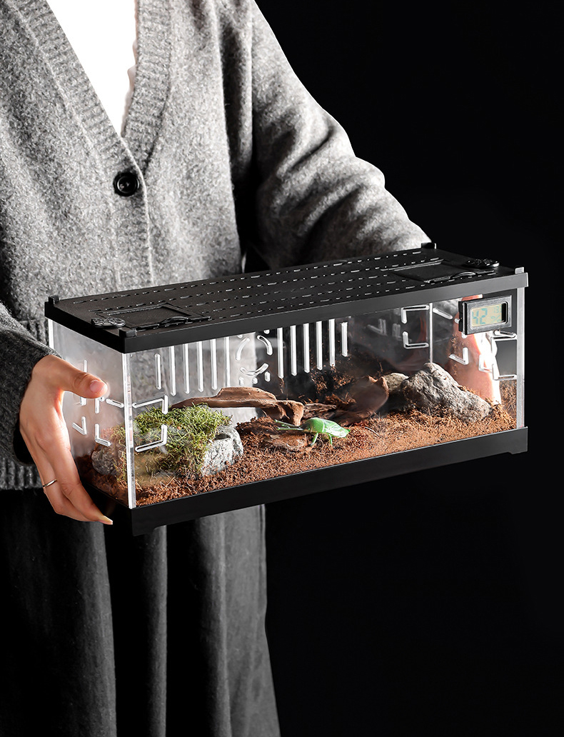 Plastic reptile terrarium transparent acrylic reptile display reptile cage