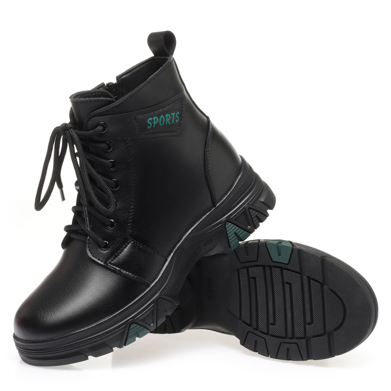 AIYUQI Women's Boots Large Size 2024 New Genuine Leather Wool Warm Winter Boots Women Wedge Casual Women's Short Shoes