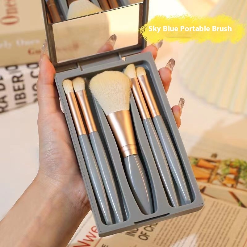 New travel portable makeup cover with mirror soft hair powder brush eye shadow Brush beauty tools