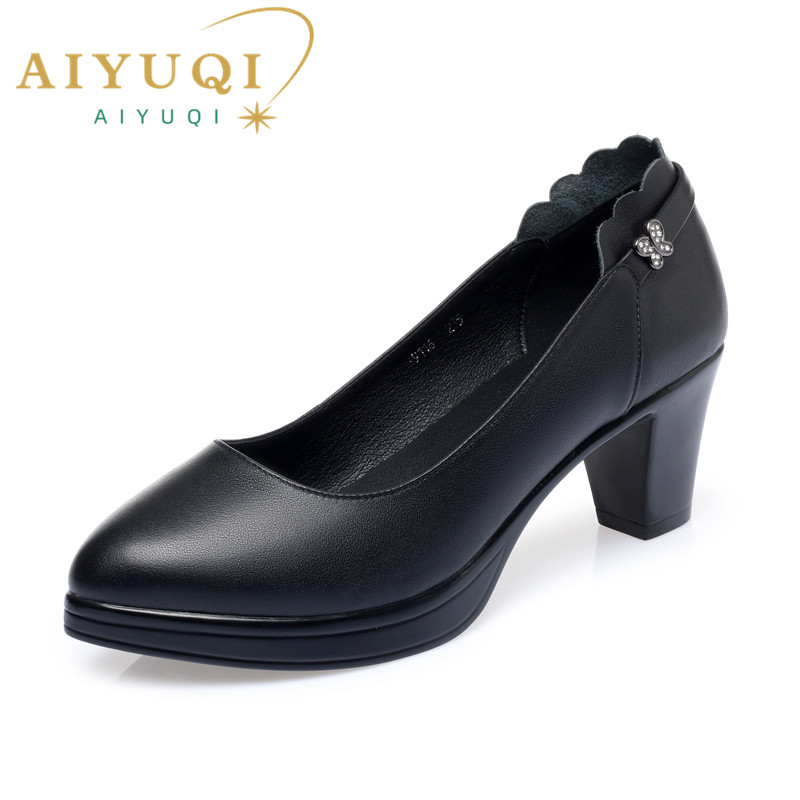 2025 NEW High heel AIYUQI New Genuine Leather Women Formal Large Size Platform Women s Office Shoes c s