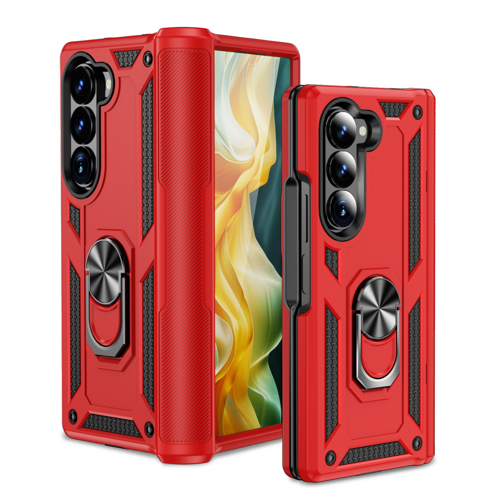 Military Shockproof Heavy Duty Cases Hybrid Armor Ring Stand Magnetic Car Mount Shockproof Rugged Cover For Samsung Galaxy Z Fold Flip 7 6 5 5G Fold7 