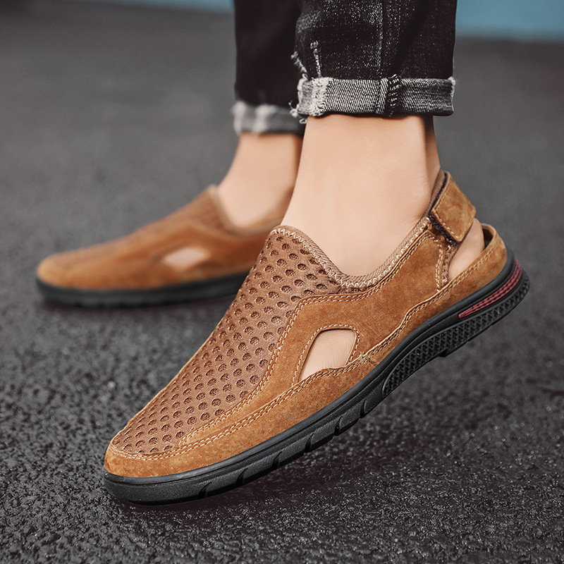 2025 new Summer 993Hollow Outdoor Leisure Shoes Men Comfortable Footwear Business Platform Sandals 836e