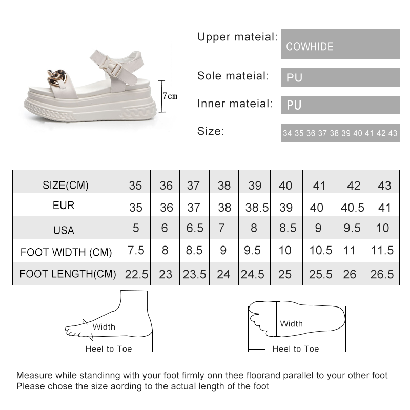 2025 NEW High heel AIYUQI Platform New Genuine Leather Summer Fashion Version Chain Roman Sandals Women aa