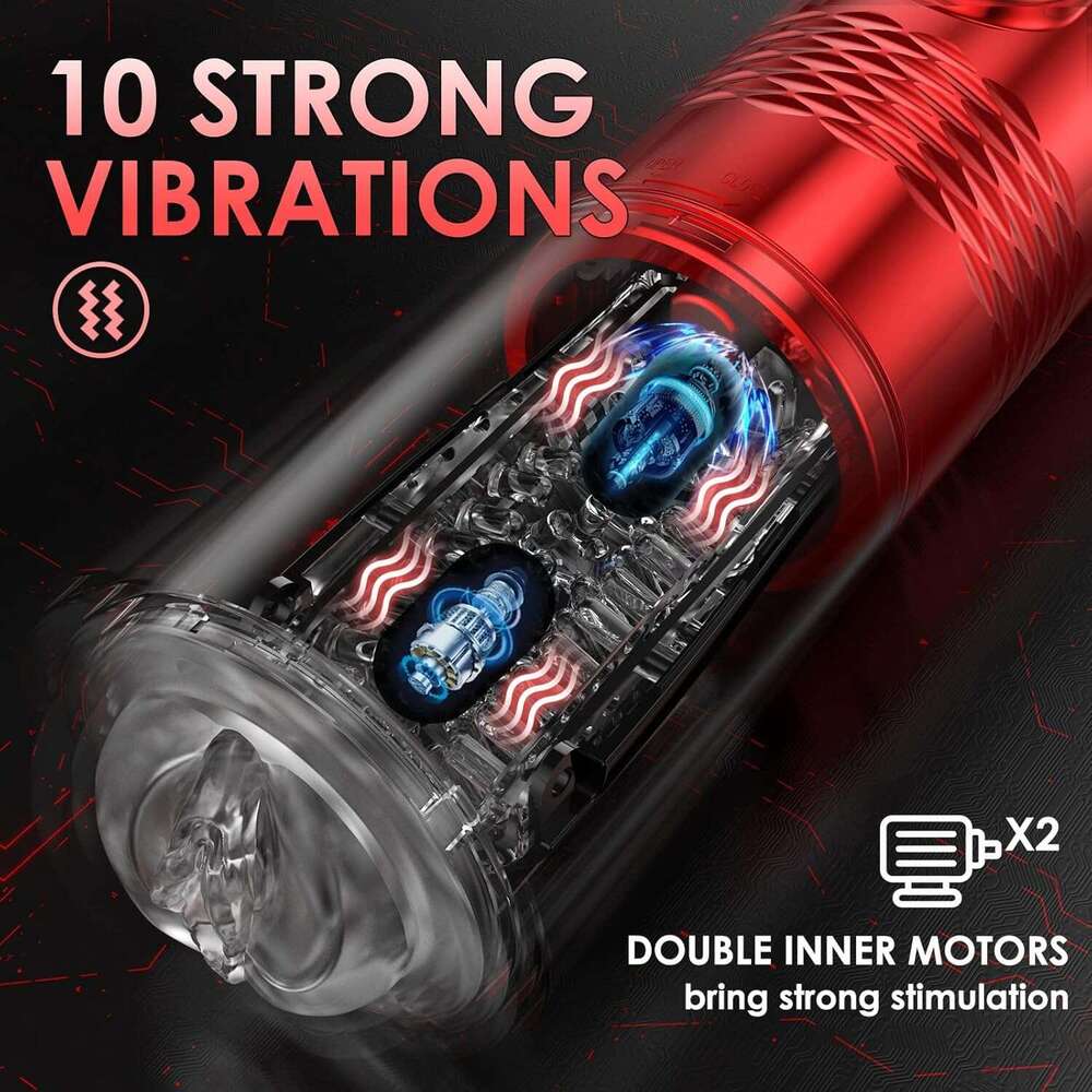 Masturbator - Automatic Masturbators with 10 Vibrating & 6 Thrusting, LCD Display Toy for Men Pocket Pussy, Male Stroker 3D Sleeve Sex hine Adult 