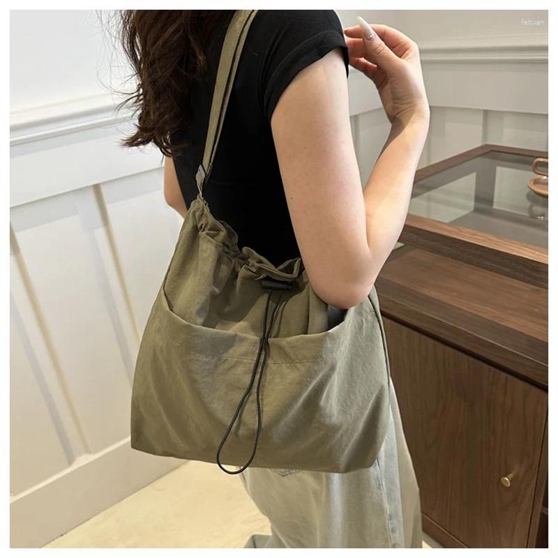 2025 NEW Hobo Canvas Shouler Bag For Women Multy Pockets Crossbody Bags Female Light Weight Tote Purse In Beige Green Orange zhanyishengli