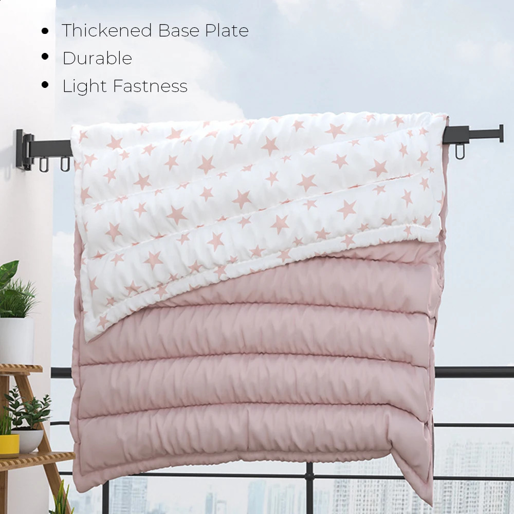 Aluminum Retractable Indoor and Outdoor Wall Mount Folding Clothes Hanger Space Saving Cloth Drying Rack 240902