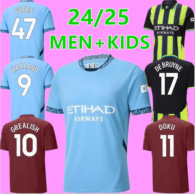 24 25 Fourth HAALAND soccer jerseys Mans KOVACIC JOAO CANCELO aldult kids kit 2024 2025 City GREALISH DE BRUYNE RUBEN third BERNARDO MAHREZ FODEN football shirt 666