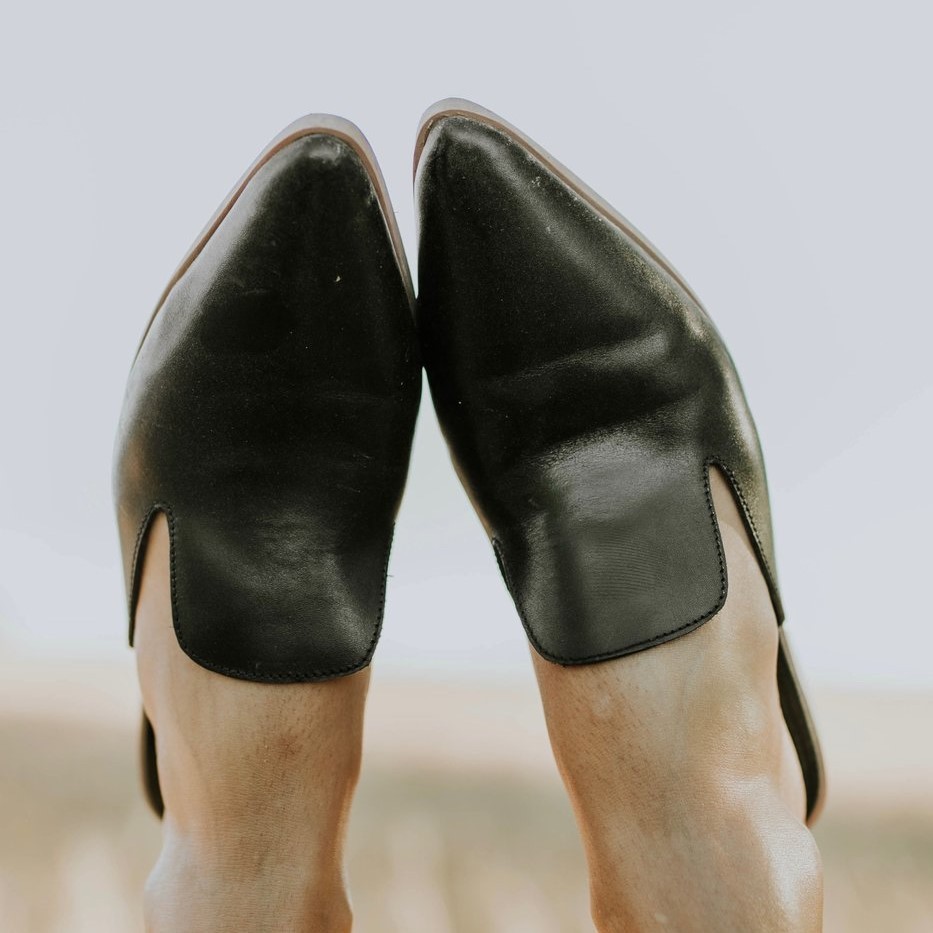 Leather Women Low Heel Slippers Fashion Mule Shoes Pointed Toe Slides Patchwork Sandal Ladies atos Mujer 2020 ert5 9eae