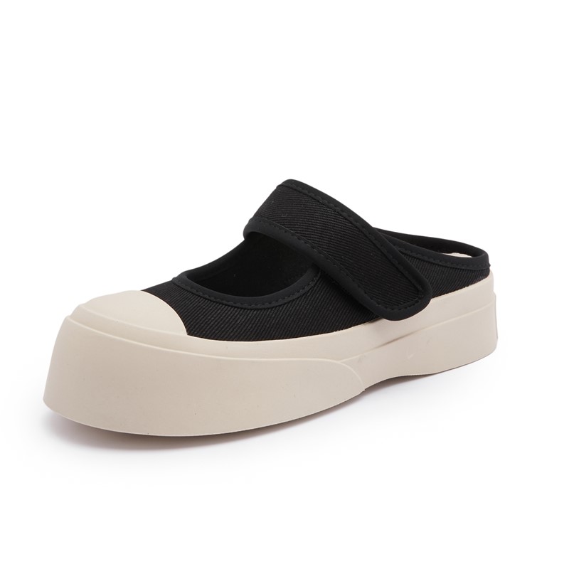 Mary AIYUQI Jane Half Women New 2024 New Summer Women's Mules Shoes Fashion Platform Canvas Ladies Slippers 6d76 's