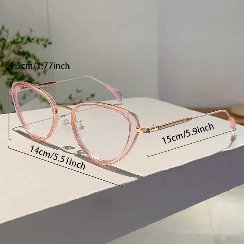 KAMMPT Retro Cat Eye Glasses Womens New Fashion Candy Color Edge Blue Light Blocking Glasses Ins Fashion Retro Design Glasses M240902