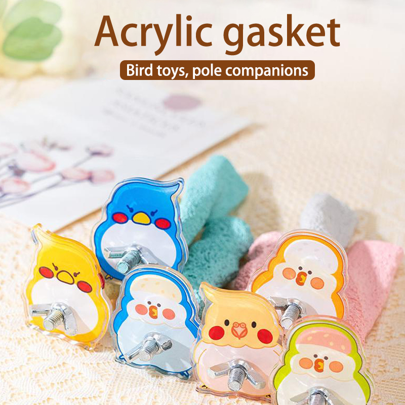 Cartoon Cute Bird Station Frame Gasket Acrylic Station Pole Gasket Cage Bird Cage Acrylic Springboard Station Pole Gasket Cage