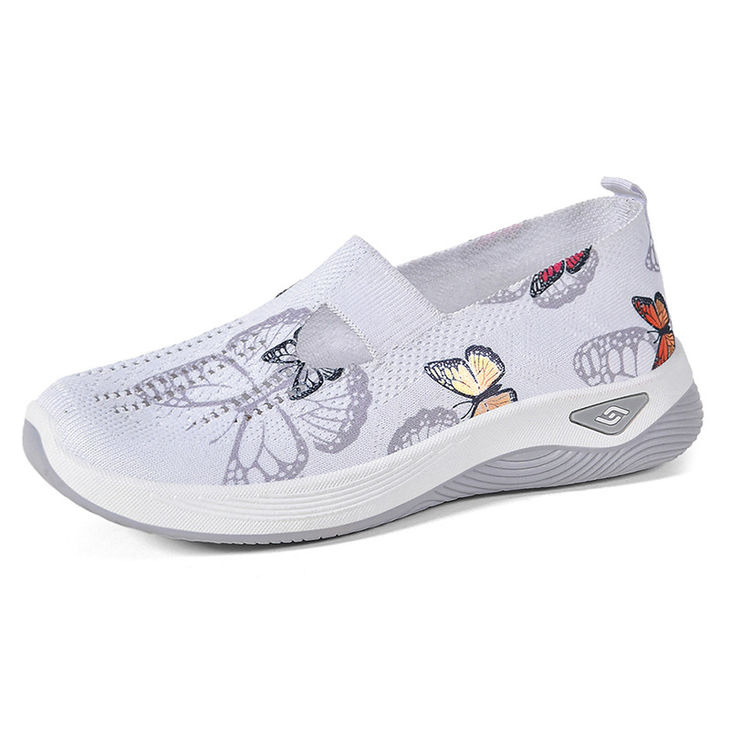 Shoes for women 2024 autumn new color matching fashion casual one-step soft sole mother shoes