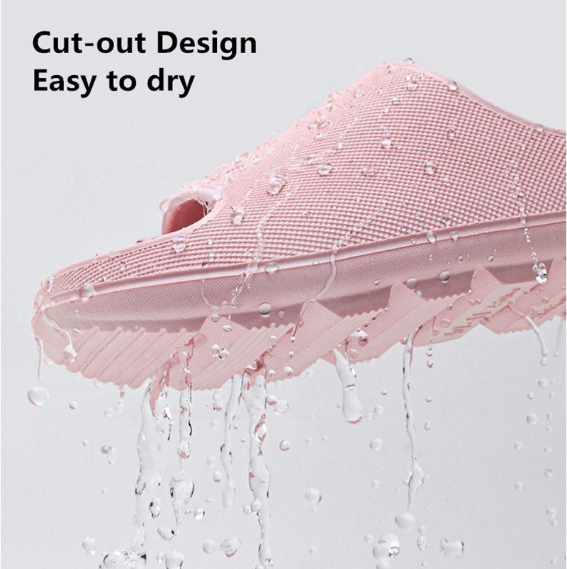 2024 New Women Indoor Slippers Thick Sole Cut-out Summer Shoes Woman Men Bathroom Slides Soft EVA Lovers Home Platform Slipper