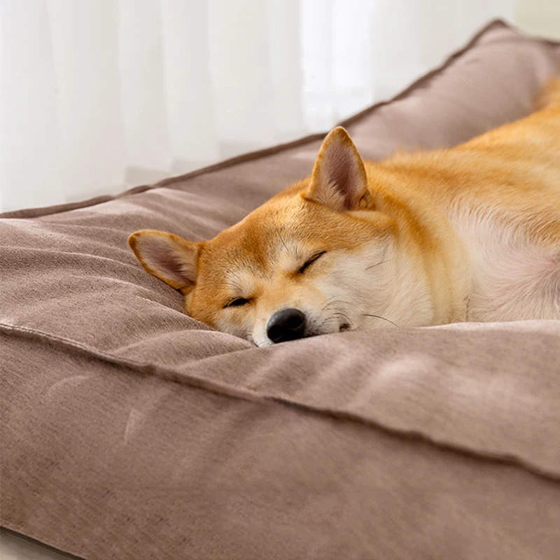 Big Dog Square Mat Corduroy Pad for Medium Large Dogs Oversize Pet Sleeping Bed Thicken Dog Sofa Removable Washable 반려견 집 고양이 집
