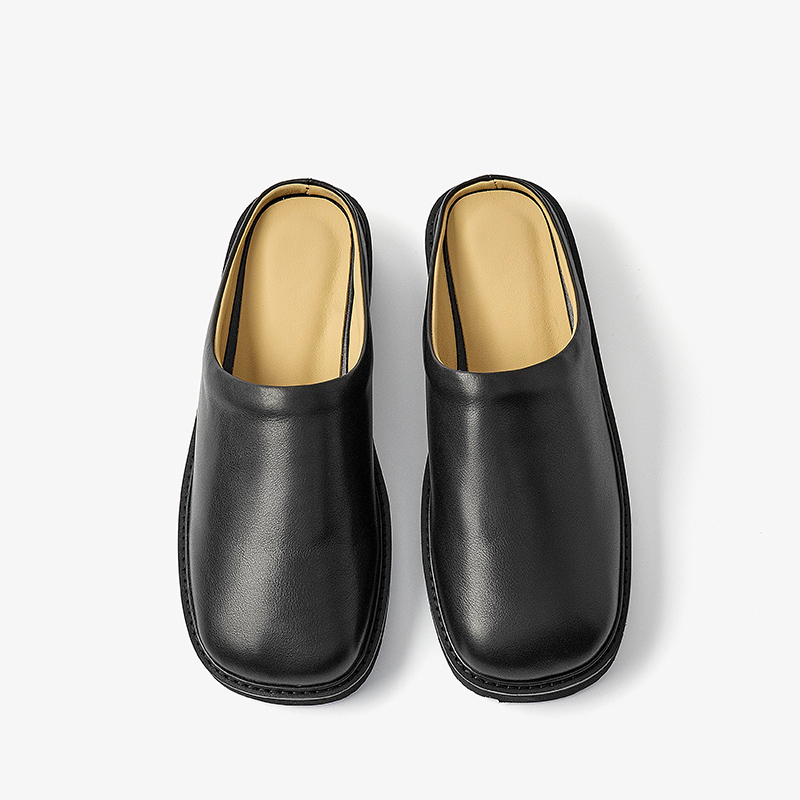 Summer BeauToday Mules New Women Genuine Calfskin Leather Round Toe Concise Outdoor Ladies Flat Slippers High Quality Handmade 36253 13ed