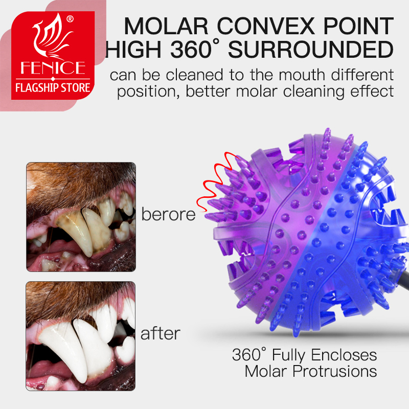 Fenice Pet Puppy Interactive Suction Double Dog Toys Push TPR Ball Toys Molar Bite Toy Elastic Ropes Dog Tooth Cleaning Chewing