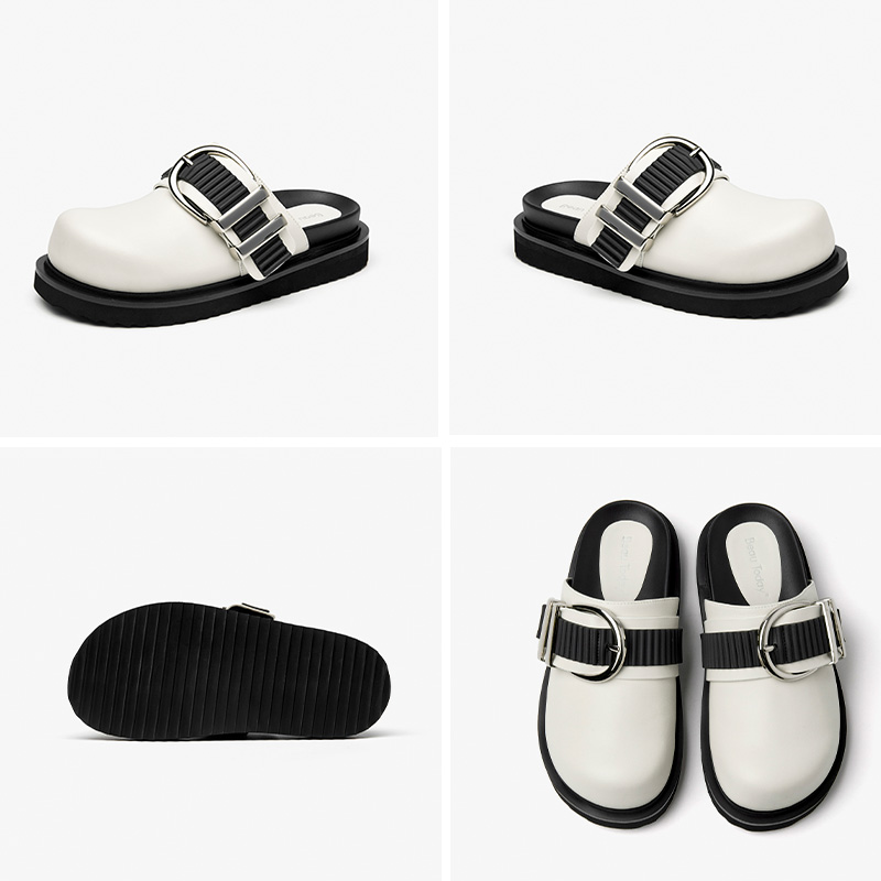 Leisure BEAUTODAY Slippers Women Genuine Cow Leather Solid Color Thick Sole Round Toe Summer Outdoor Ladies Shoes Handmade 36268 0a53