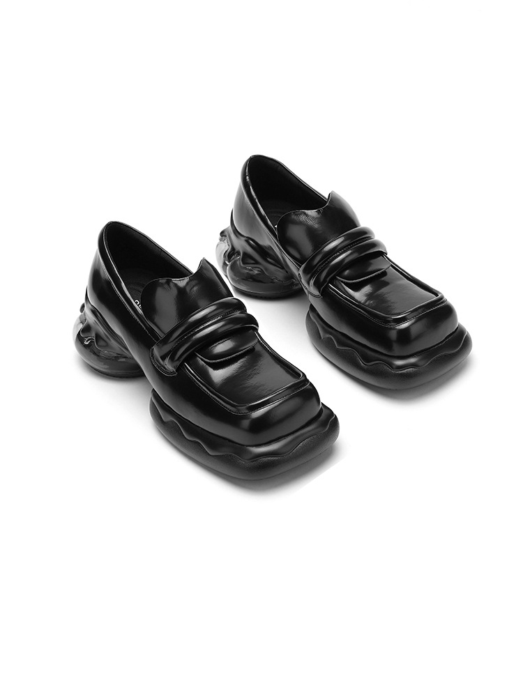 New Casual 2023 89e24 Spring Heels for Round Toe Shoes Women Pumps Platform Chunky New Sole Loafers Platm
