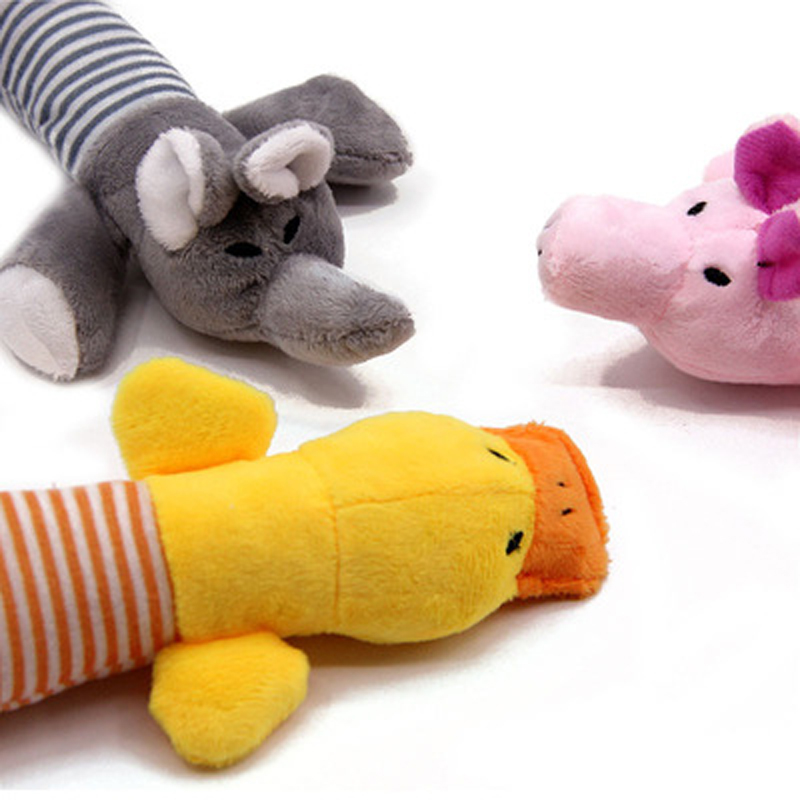 Plush Pet Dog Toy Chew Squeak Toys For Dogs Supplies Fit for All Puppy Pet Sound Toy Cute Elephant Duck Pig Plush Toys For Pets