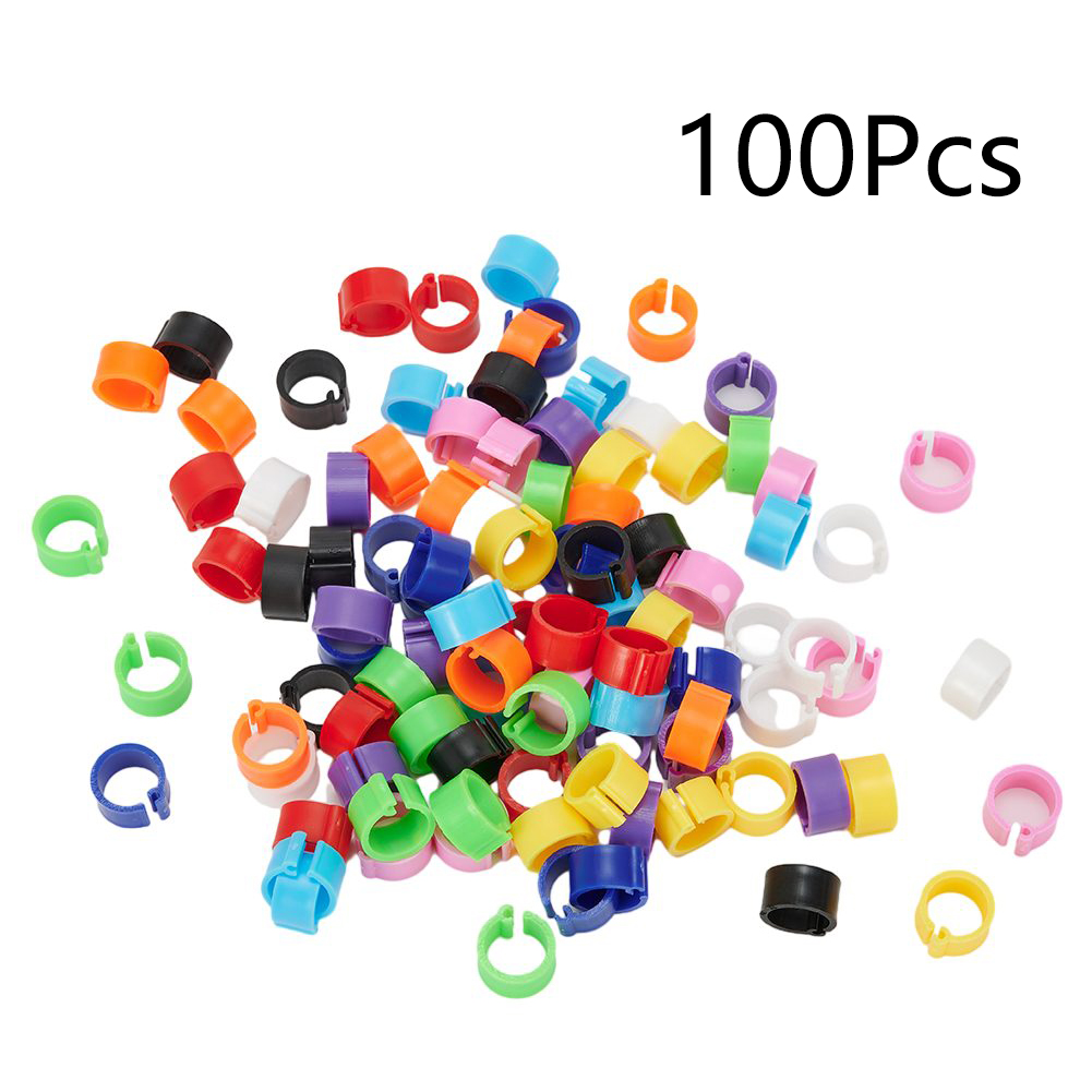 Plastic Re-use 7mm /0.27 Inch 10 colors Chicks Rings Poultry Leg Band Bird Pigeon Parrot 100Pcs Clip Useful Newest