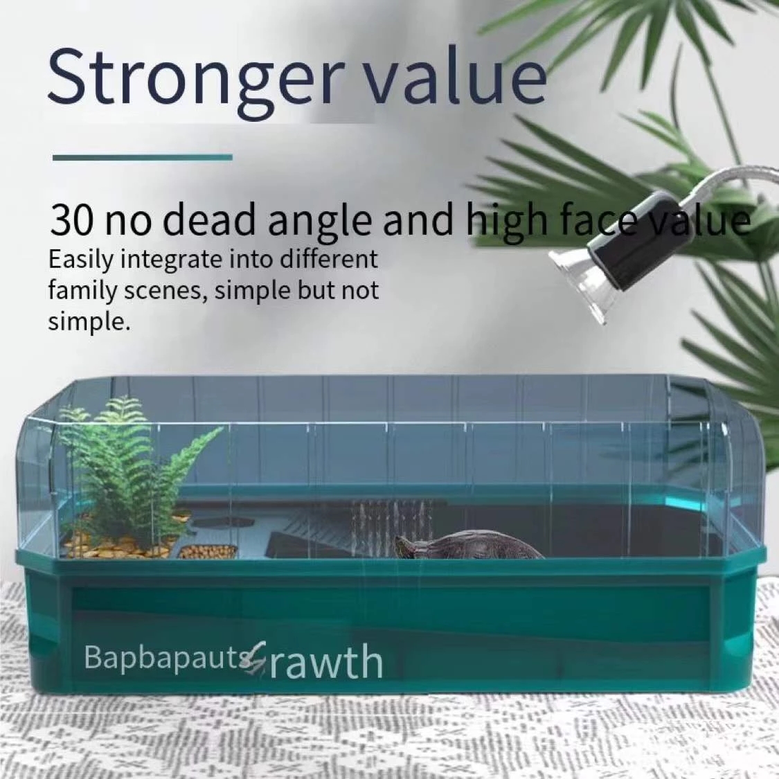 Aquarium turtle tank lazy person water-free breeding box with drying platform ecological turtle tank aquarium accessories 220V