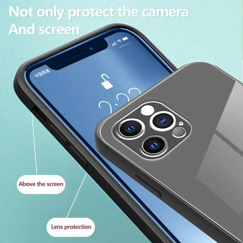 Deluxe square liquid tempered glass phone case suitable for iPhone 15 14 12 11 Pro XS max XR SE X 8 7 Plus ultra-thin cute strap cover M240902