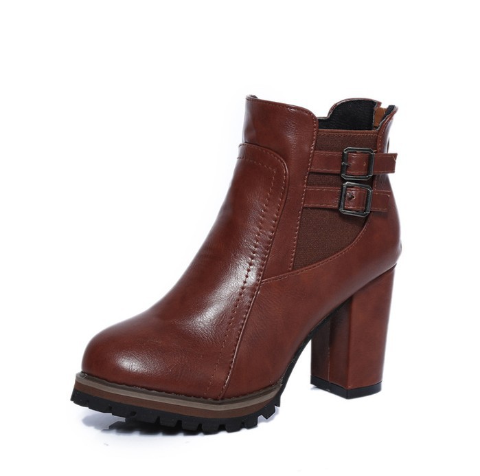 New Boot Autumn Winter Short High Heel Ankle Boots Black Women Shoes 567 5eb9