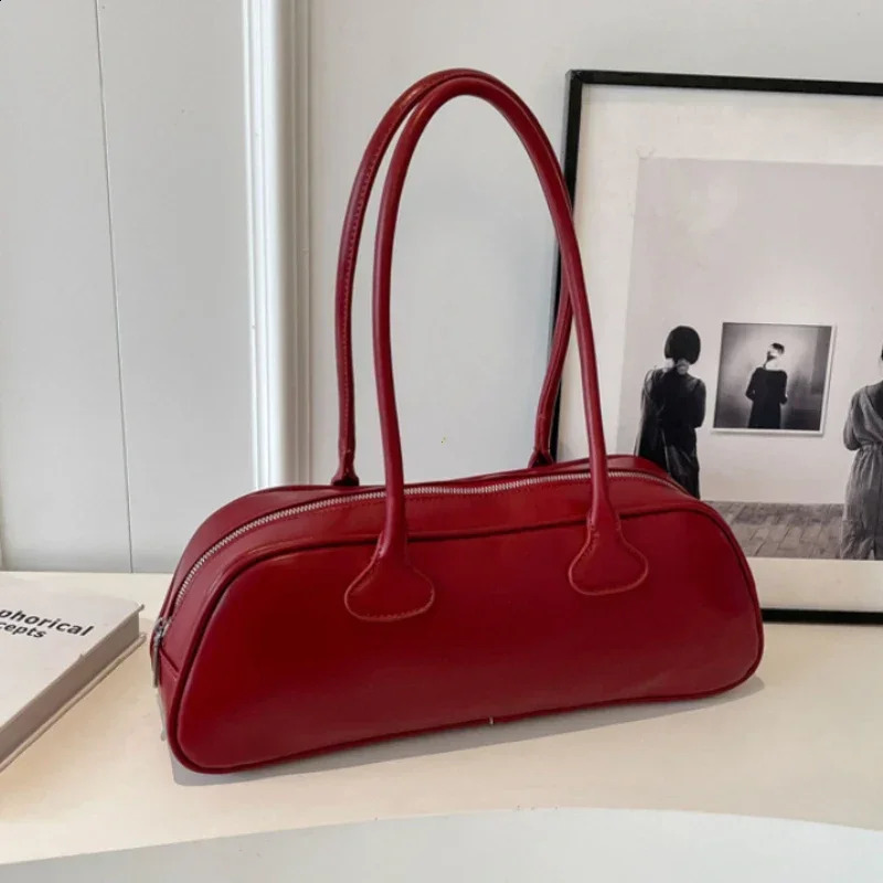 Advanced Sense Retro Pu Zipper Ladies Shoulder Bags Trend 2024 Light for Women Handbag Bolsas Femininas 240902