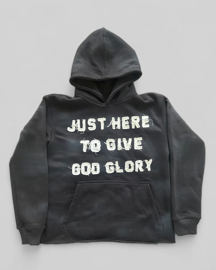 Men's Hoodies Wholesale Cross letter patch embroidered sports men and women millennium bug street hip hop cross-border fashion loose sweater hood