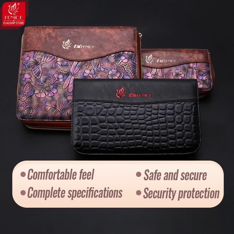 Fenice Barber Scissors Storage Case Salon PU Leather Pouch Haircut Shears Holdster Bag Portable Hairdressing Storage Box