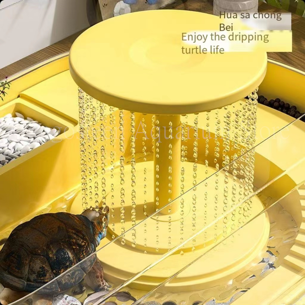 Aquarium turtle tank tabletop lazy ecological tank water pump circulation filtration rainforest small turtle breeding box 220V
