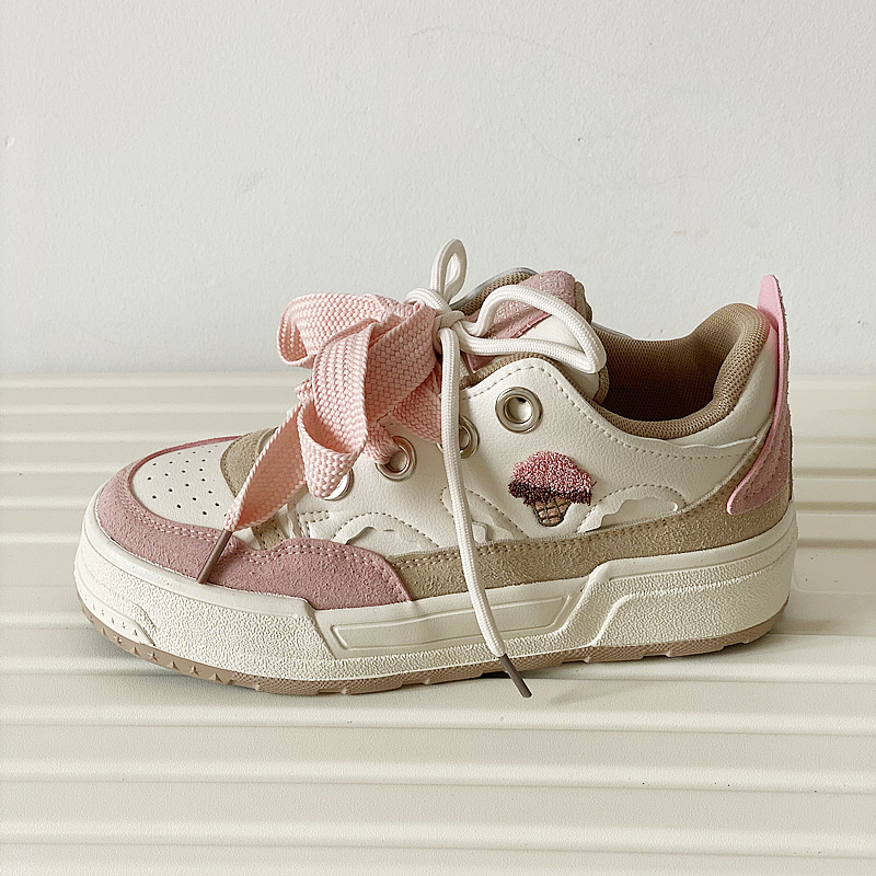 Women's 2024 Canvas Sneakers | Raspberry Powder Casual Lace-Up Flats for Spring cdae