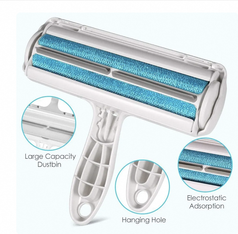 Pet Hair Removal Mitts & Rollers For Cats and Dogs Reusable Self-Cleaning Lint Roller Set For Furniture Couch Carpet Ḁ